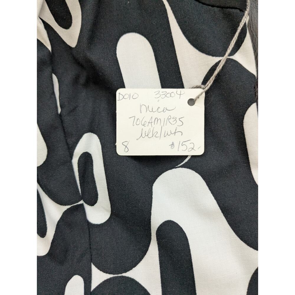NWT Mica Sz 8 Black and White Abstract Print Dress - Picture 6 of 9